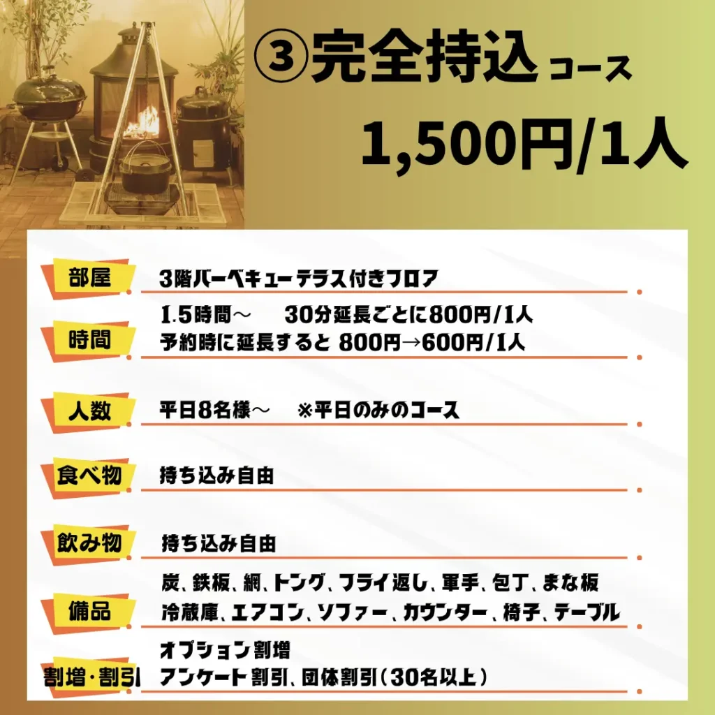 ➂完全持込コース