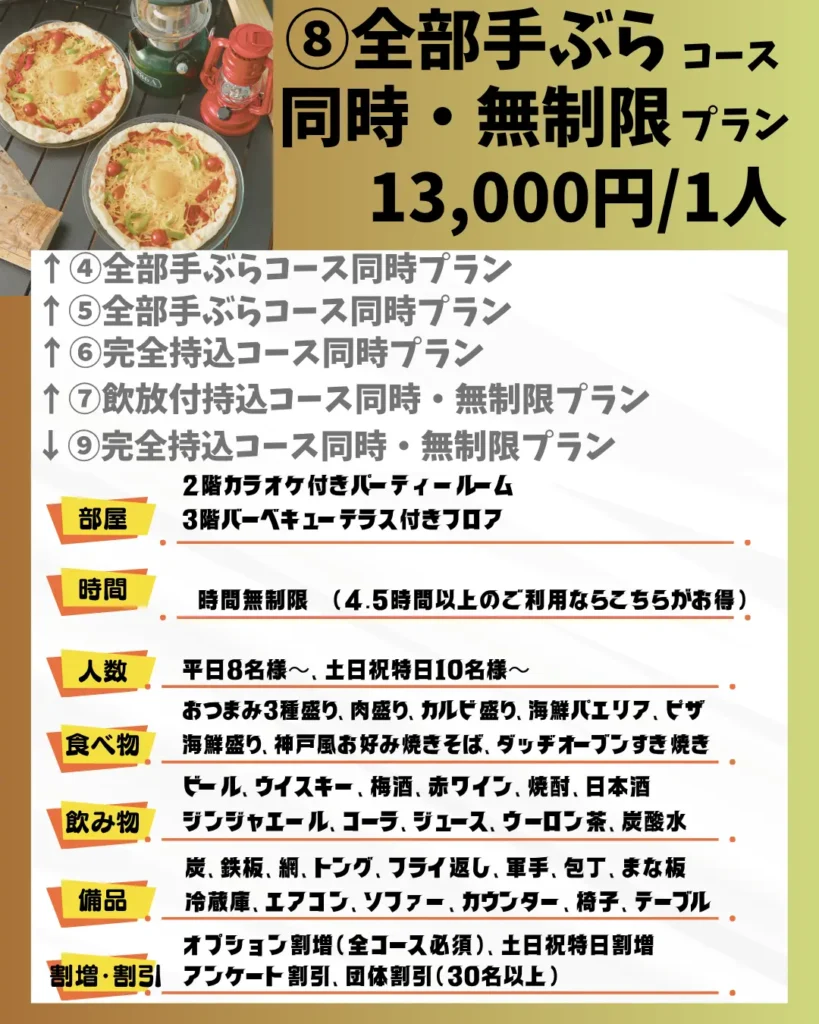 8-全部手ぶら同時無制限