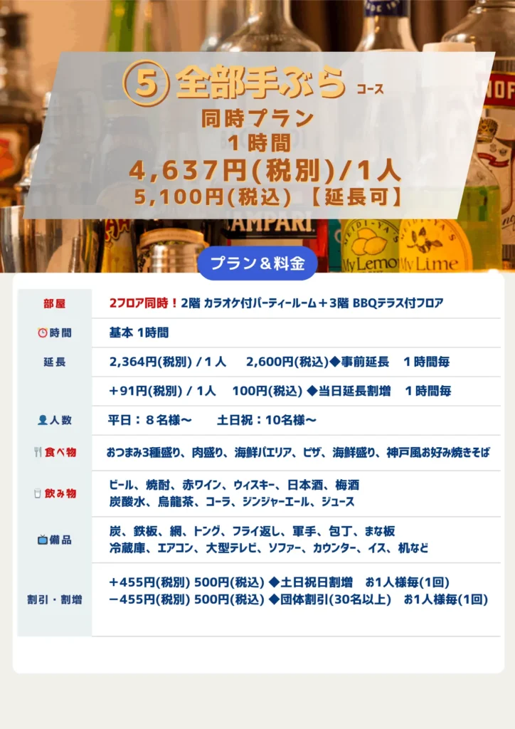 5全部手ぶらコース