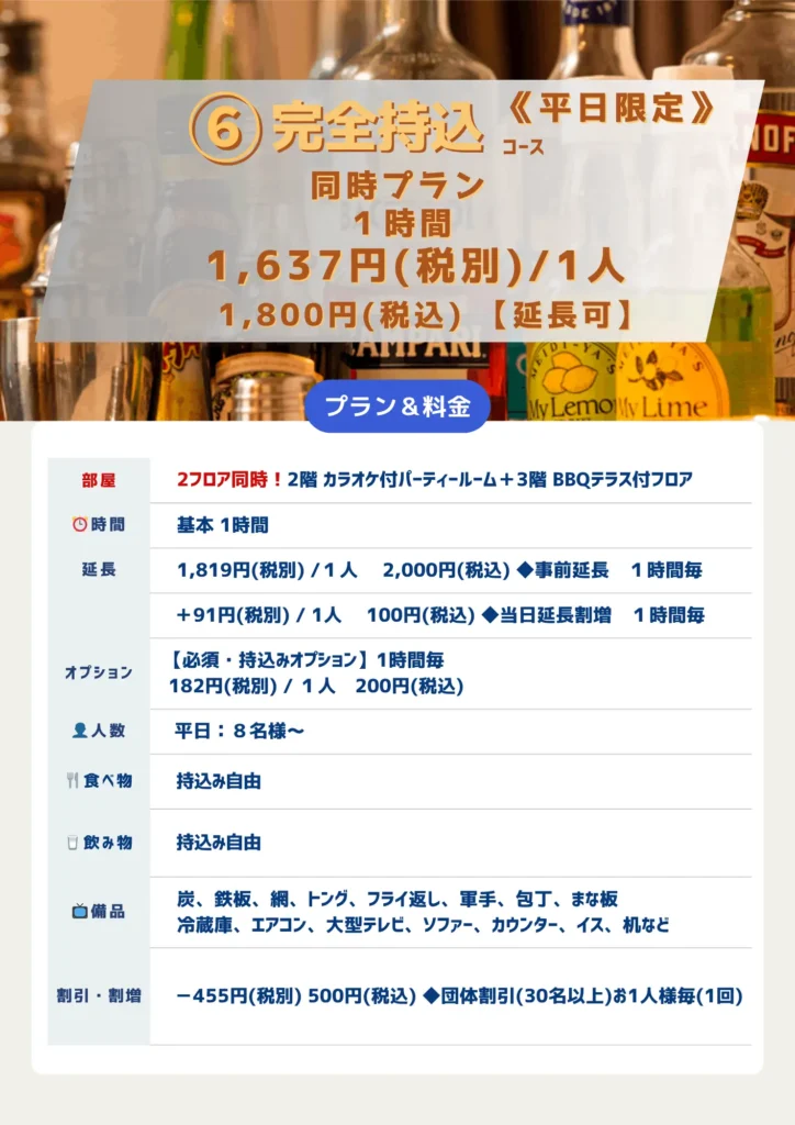 6完全持込コース